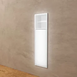 Niche de WC 17 x 60 cm - Rangement Mural Encastrable en finition Blanc Satiné - EGEAN