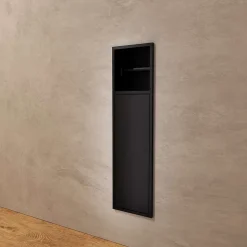 Niche de WC 17 x 60 cm - Rangement Mural Encastrable en finition Noir Mat - EGEAN