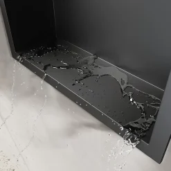 Niche inox SIRHONA 300x300x95mm - Encastrée + Bac à douche + Verticale/Horizontale + Noir mat