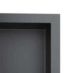 Niche inox SIRHONA 300x300x95mm - Encastrée + Bac à douche + Verticale/Horizontale + Noir mat