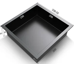 Niche inox SIRHONA 300x300x95mm - Encastrée + Bac à douche + Verticale/Horizontale + Noir mat