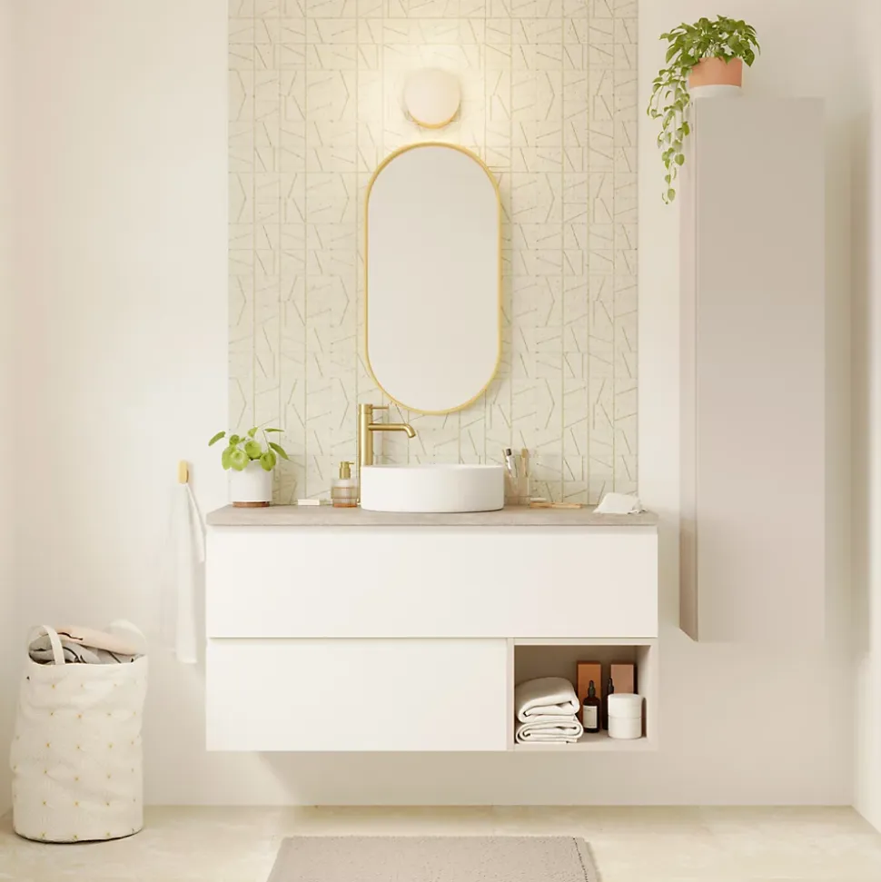 Niche l.40 x H.30 x P.45 cm blanc mat Kentia