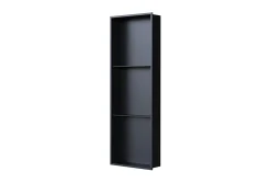 Niche murale de douche avec rebords, étagère encastrable douche acier inox avec compartiments - 90x30x10cm - NT309010X Noir