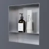 Niche murale de douche avec rebords, étagère encastrable douche acier inox avec compartiment - 30x30x10cm - NT303010X Acier brossé