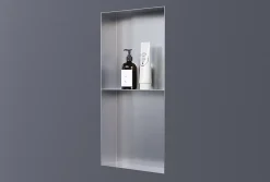 Niche murale de douche sans rebords, étagère encastrable douche acier inox - 60x30x10cm - NT306010X Acier brossé