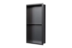 Niche murale de douche sans rebords, étagère encastrable douche acier inox - 60x30x10cm - NT306010X Gun métal