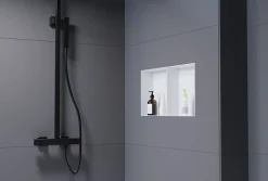 Niche murale de douche sans rebords, étagère encastrable douche acier inox - 60x30x10cm - NT306010X Blanc