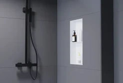 Niche murale de douche sans rebords, étagère encastrable douche acier inox - 60x30x10cm - NT306010X Blanc