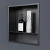 Niche murale de douche, étagère encastrable douche acier inox avec compartiment - 30x30x10cm - NT303010X Gun métal