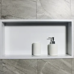 Niche murale de douche, étagère encastrable douche acier inox - 60x30x10cm - BS603010 Blanc