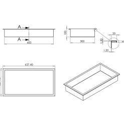 Niche murale de douche, étagère encastrable douche acier inox - 60x30x10cm - BS603010 Blanc