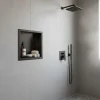 Niche murale de douche, étagère encastrable douche acier Noir Mat - 30x30cm
