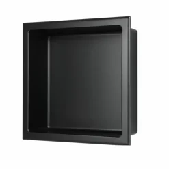 Niche murale de douche, étagère encastrable douche acier Noir Mat - 30x30cm