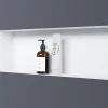 Niche murale de douche, étagère encastrable douche acier inox sans cadre - 20x60x10cm - NT206010X Blanc