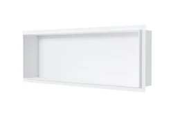 Niche murale de douche, étagère encastrable douche acier inox sans cadre - 20x60x10cm - NT206010X Blanc
