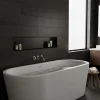 Niche murale de douche, étagère encastrable douche acier Noir Mat - 30x90cm