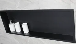 Niche murale de douche, étagère encastrable douche acier inox - 90x30x10cm - BS903010 Noir