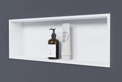 Niche murale de douche, étagère encastrable douche acier inox - 20x60x10cm - NT206010X Blanc