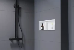 Niche murale de douche, étagère encastrable douche acier inox - 20x60x10cm - NT206010X Blanc