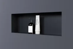 Niche murale de douche, étagère encastrable douche acier inox sans cadre - 20x60x10cm - NT206010X Noir
