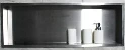 Niche murale de douche, étagère encastrable douche acier inox - 90x30x10cm - BS903010 Acier brossé