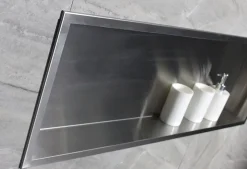 Niche murale de douche, étagère encastrable douche acier inox - 90x30x10cm - BS903010 Acier brossé