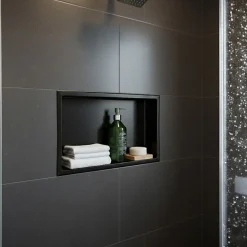 Niche murale de douche, étagère encastrable douche acier Noir Mat - 30x60cm