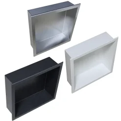 Niche murale de douche, étagère encastrable douche acier inox - 30x30x10cm - BS303010 Acier brossé