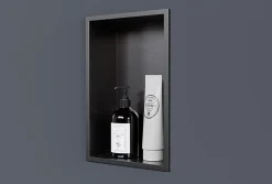 Niche murale de douche, étagère encastrable douche acier inox - 30x20x10cm - NT203010X Gun métal