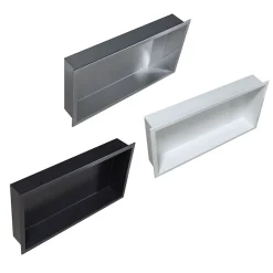 Niche murale de douche, étagère encastrable douche acier inox - 60x30x10cm - BS603010 Noir