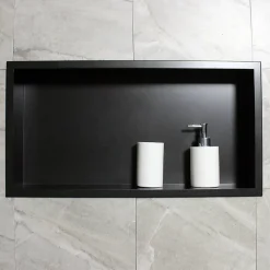 Niche murale de douche, étagère encastrable douche acier inox - 60x30x10cm - BS603010 Noir