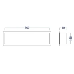 Niche murale de douche, étagère encastrable douche acier inox - 15x60x10cm - BS156010 Blanc