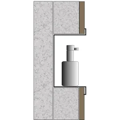 Niche murale de douche, étagère encastrable douche acier inox - 15x60x10cm - BS156010 Blanc