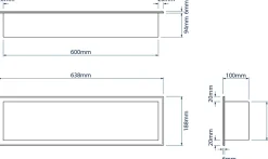 Niche murale de douche, étagère encastrable douche acier inox - 15x60x10cm - BS156010 Blanc