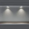 Niche murale douche acier inox + 2 Spots LED, étagère douche encastrable - 20x60x10cm (HxLxP) - Acier brossé, 2x Spot Chrome