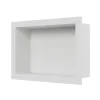 Niche murale douche acier inoxydable, étagère rangement douche salle de bain encastrable BS203010 - 20x30x10cm - Blanc