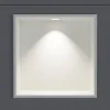 Niche murale douche acier inox + Spot LED, étagère douche encastrable - 30x30x10cm (HxLxP) - Blanc, 1x Spot Blanc mat