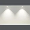Niche murale douche acier inox + 2 Spots LED, étagère douche encastrable - 30x60x10cm (HxLxP) - Blanc, 2x Spot Blanc mat
