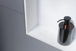 Niche murale douche acier inox + 2 Spots LED, étagère douche encastrable - 30x60x10cm (HxLxP) - Blanc, 2x Spot Blanc mat