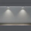 Niche murale douche acier inox + 2 Spots LED, étagère douche encastré NT306010X, 30x60x10cm (HxLxP), Acier brossé, 2 Spot noir mat