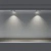 Niche murale douche acier inox + 2 Spots LED, étagère douche encastrable - 20x60x10cm (HxLxP) - Acier brossé, 2x Spot noir mat