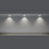 Niche murale douche acier inox + 3 Spots LED, étagère douche encastré NT309010X, 30x90x10cm (HxLxP), Acier brossé, 3 Spot noir mat