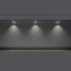 Niche murale douche acier inox + 3 Spots LED, étagère douche encastrable NT309010X, 30x90x10cm (HxLxP), Gun métal, 3 Spot noir mat