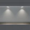 Niche murale douche acier inox + Spot LED, étagère douche encastrable NT206010X - 20x60x10cm (HxLxP) - Acier brossé, 2x Spot Blanc
