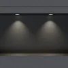 Niche murale douche acier inox + 2 Spots LED, étagère douche encastrable NT306010X - 30x60x10cm (HxLxP) - Noir, 2x Spot noir mat