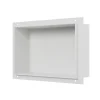 Niche murale douche acier inoxydable, étagère rangement douche salle de bain encastrable sans cadre BS203010 - 20x30x10cm - Blanc