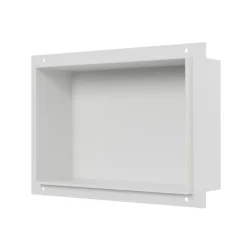 Niche murale douche acier inoxydable, étagère rangement douche salle de bain encastrable sans cadre BS203010 - 20x30x10cm - Blanc