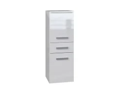 NINA - Meuble salle de bain 2 portes + 1 tiroir - 30x30x85cm - Colonne basse rangement SDB