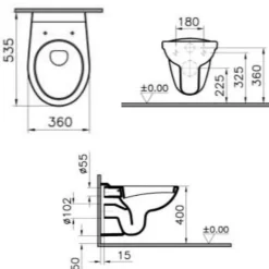 Normus WC suspendu + Abattant avec frein de chute, Blanc (6855-003-6290)