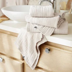 OUREA - Serviette de Toilette 50x90cm Gaze de Coton Pampa